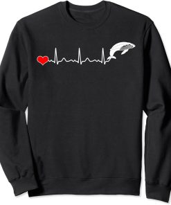 Cute Heartbeat Killer Whale T-Shirt Orca Sweatshirt