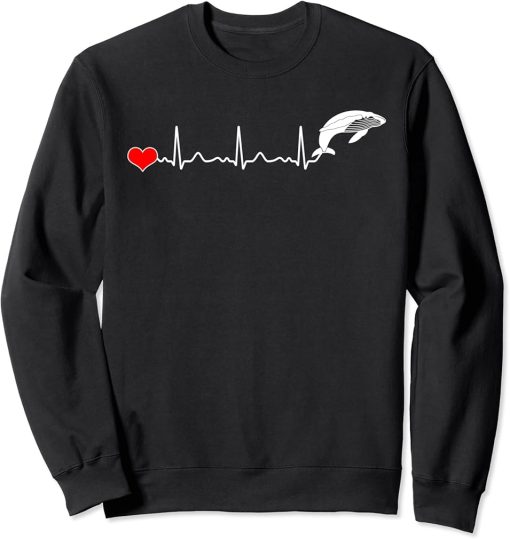 Cute Heartbeat Killer Whale T-Shirt Orca Sweatshirt