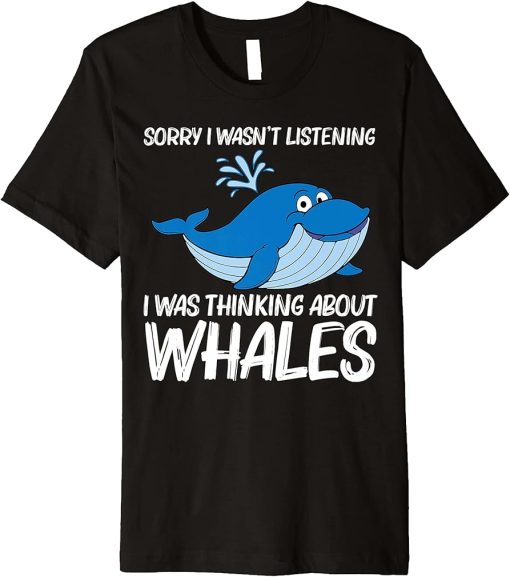 Funny Whale Art For Men Women Orca Narwhal Blue Whales Premium T-Shirt